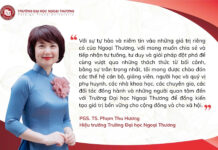 THÔNG ĐIỆP TỪ TÂN HIỆU TRƯỞNG TRƯỜNG ĐẠI HỌC NGOẠI THƯƠNG – PGS, TS PHẠM THU HƯƠNG